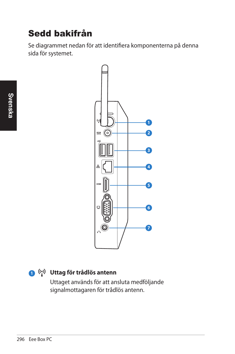 Sedd bakifrån | Asus EB1012U User Manual | Page 296 / 325