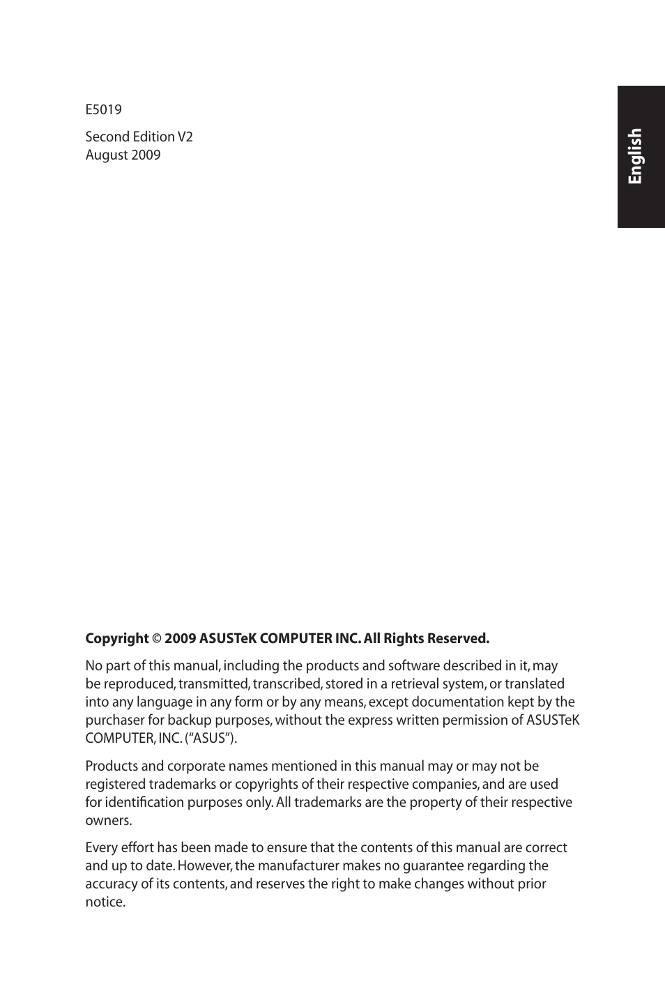 English | Asus EB1012U User Manual | Page 3 / 325