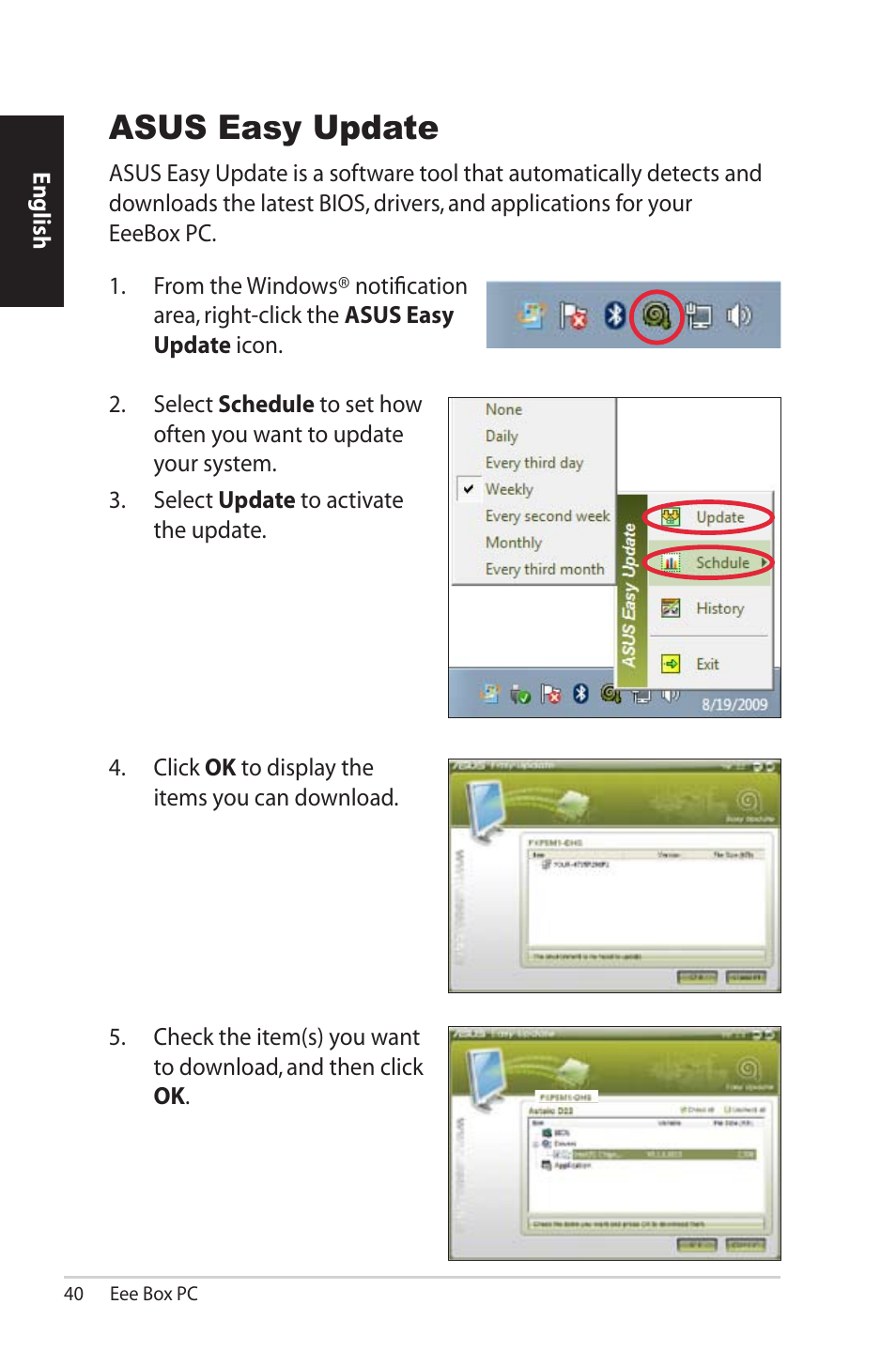 Asus easy update | Asus EB1012U User Manual | Page 40 / 325