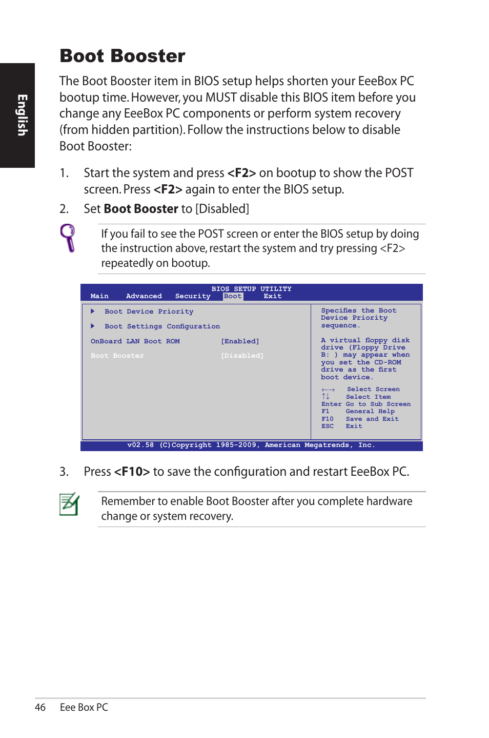 Boot booster, English, 6 eee box pc | Asus EB1012U User Manual | Page 46 / 325