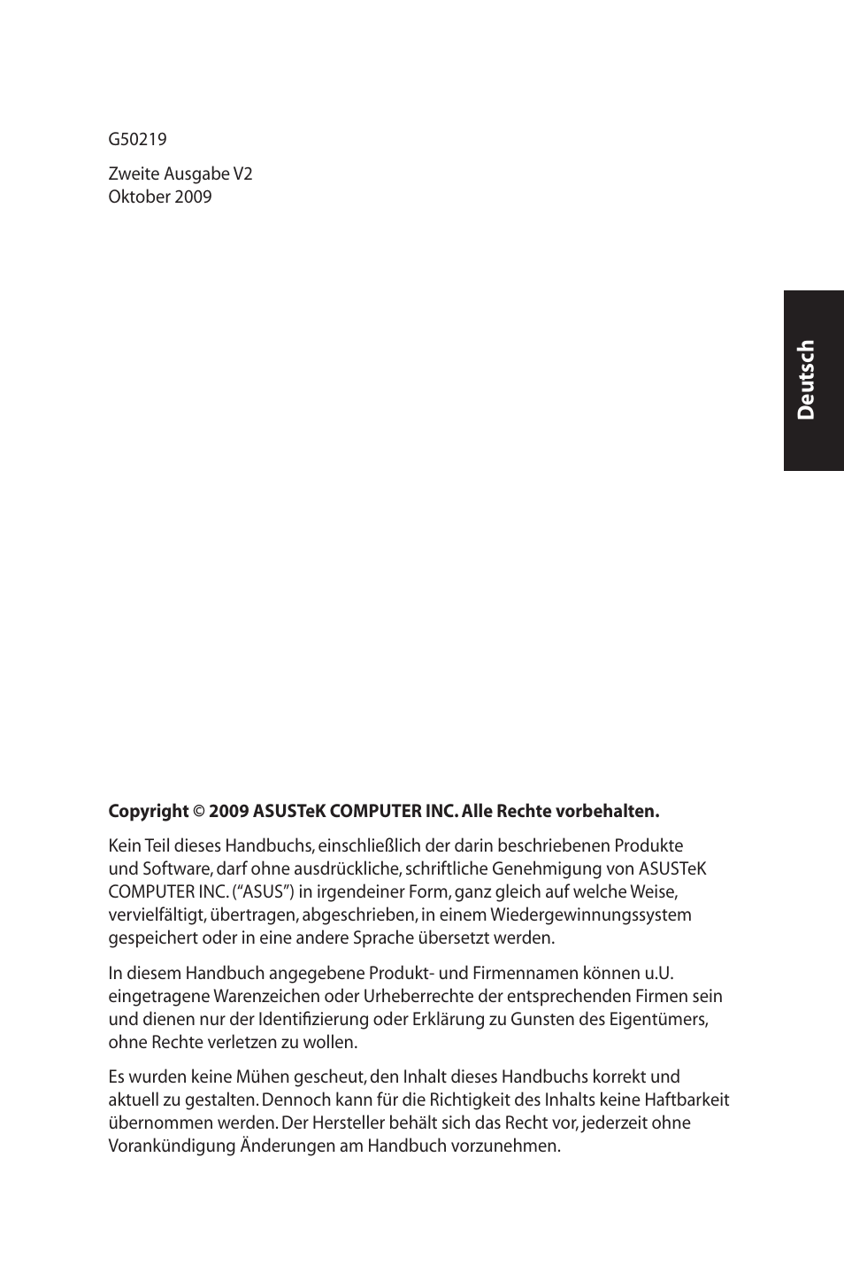 Deutsch | Asus EB1012U User Manual | Page 49 / 325