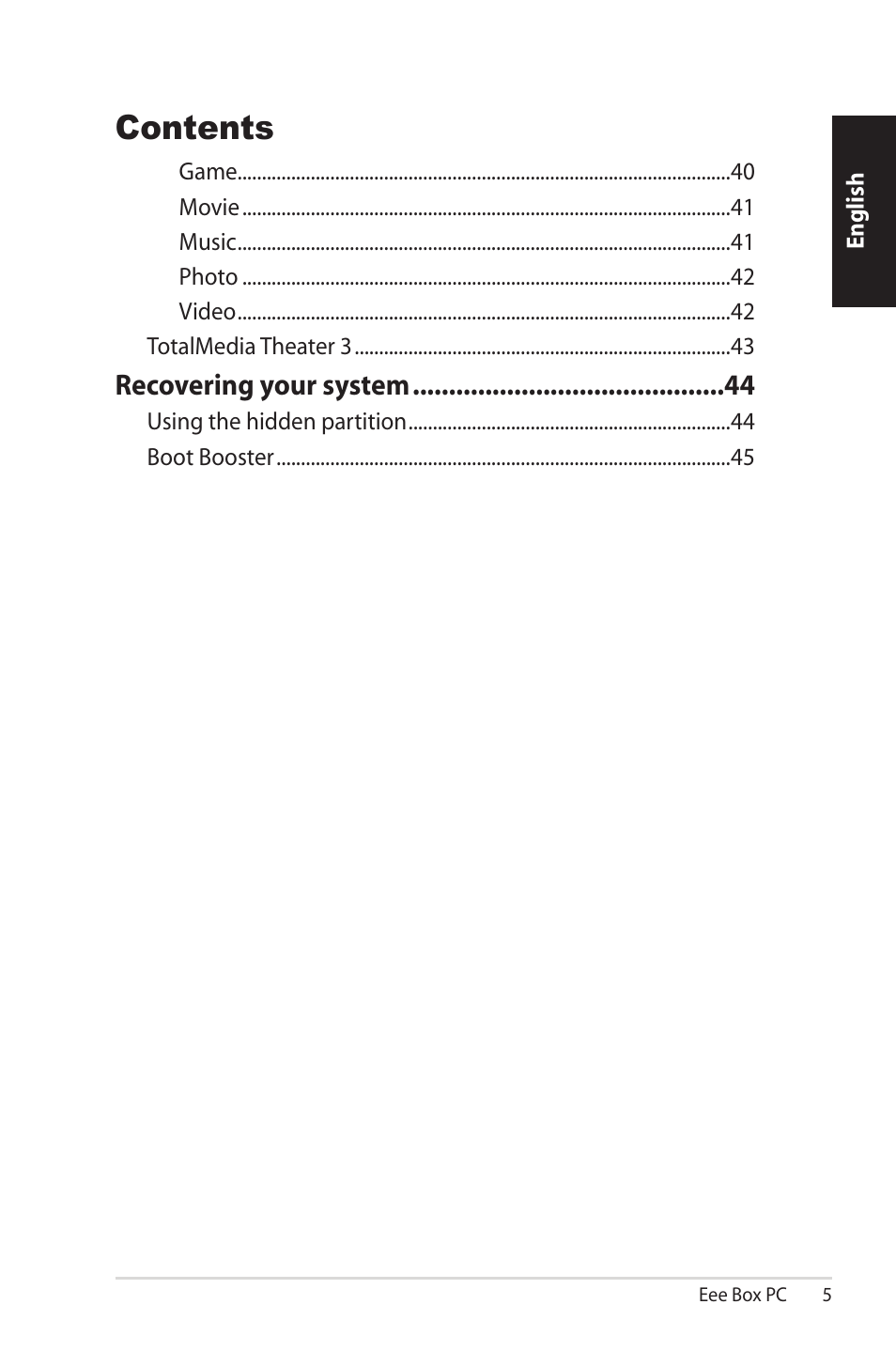 Asus EB1012U User Manual | Page 5 / 325