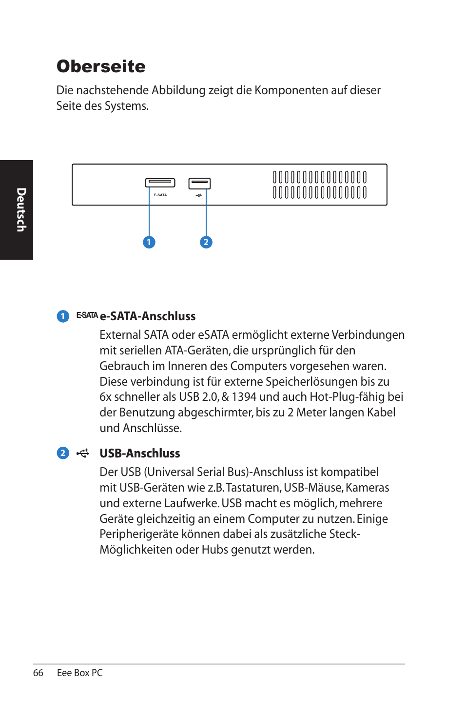 Oberseite | Asus EB1012U User Manual | Page 66 / 325