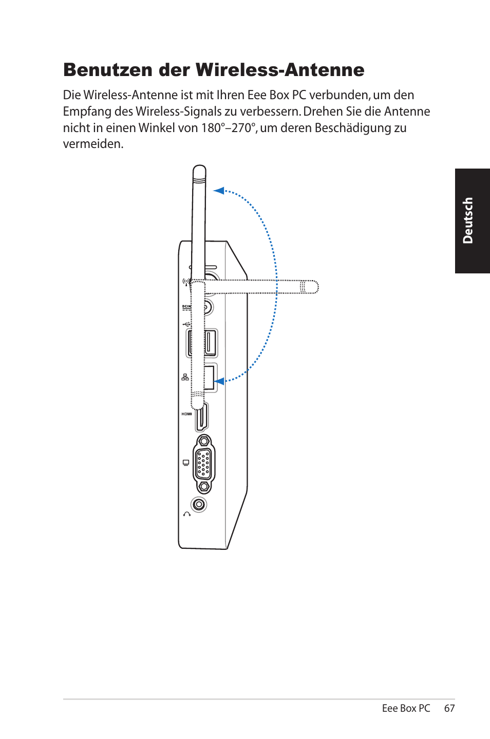 Benutzen der wireless-antenne | Asus EB1012U User Manual | Page 67 / 325