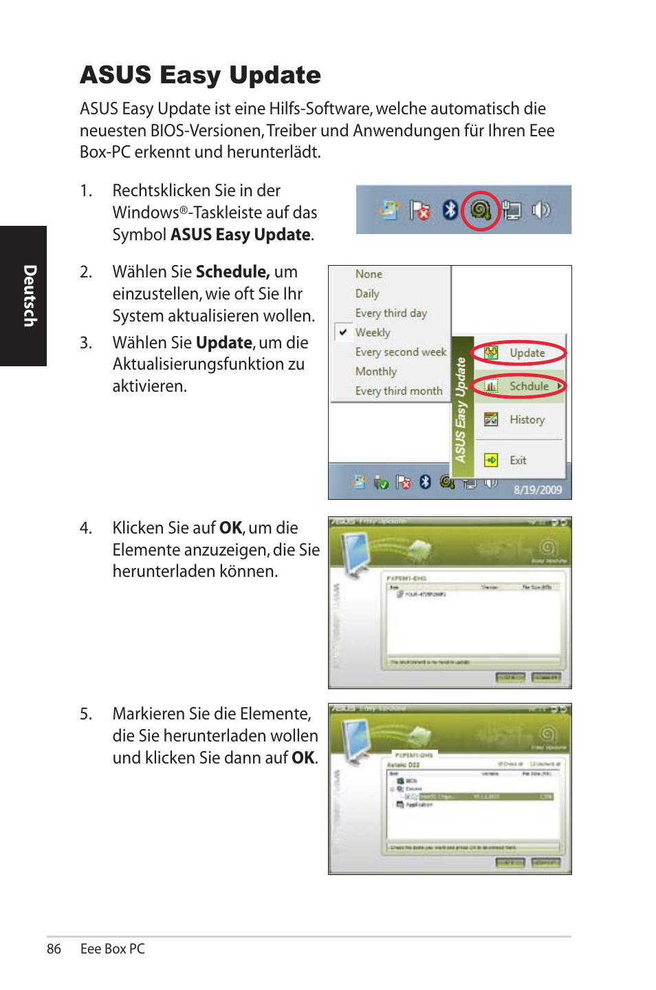 Asus easy update | Asus EB1012U User Manual | Page 86 / 325