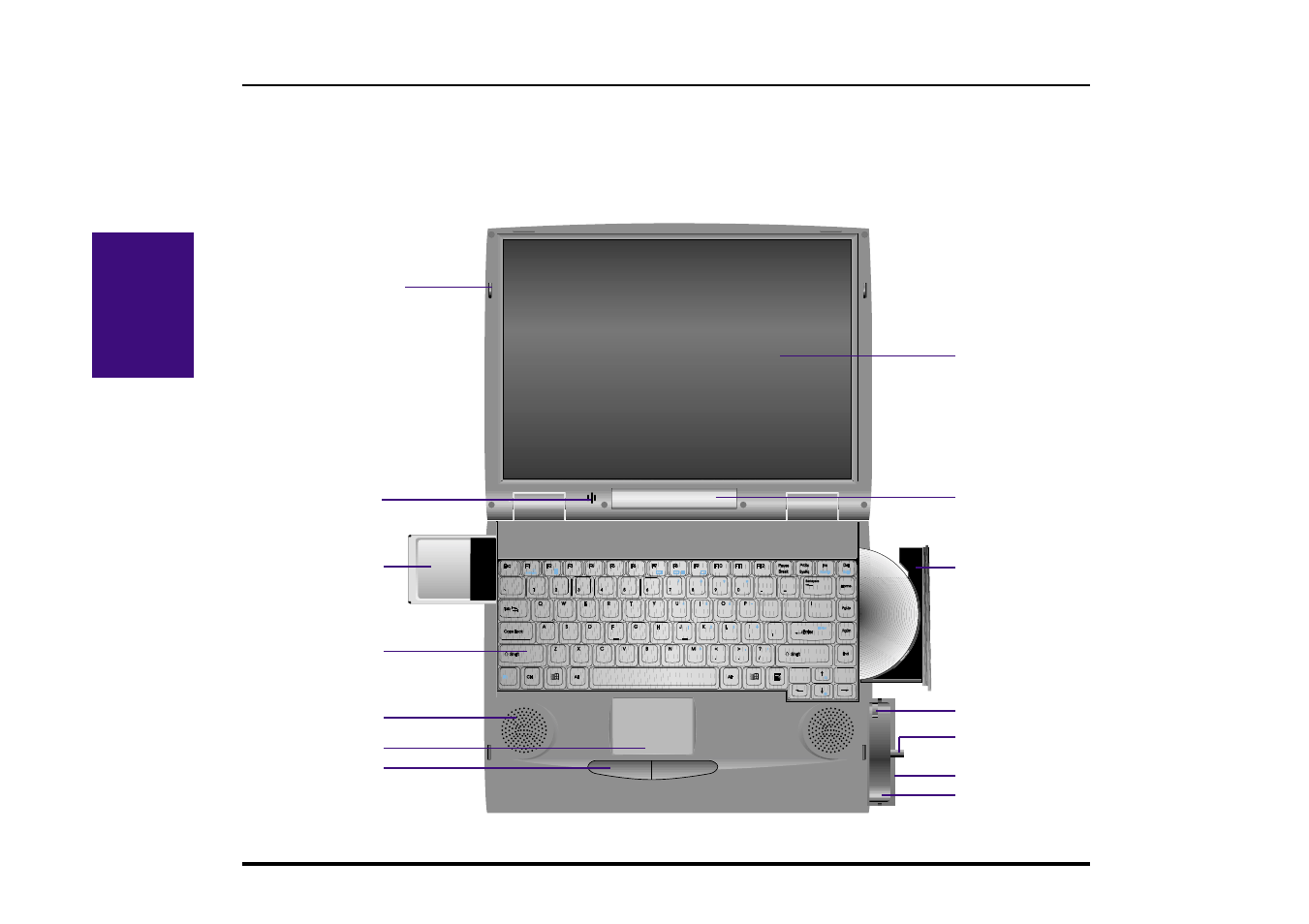 Top side | Asus F74 User Manual | Page 14 / 68