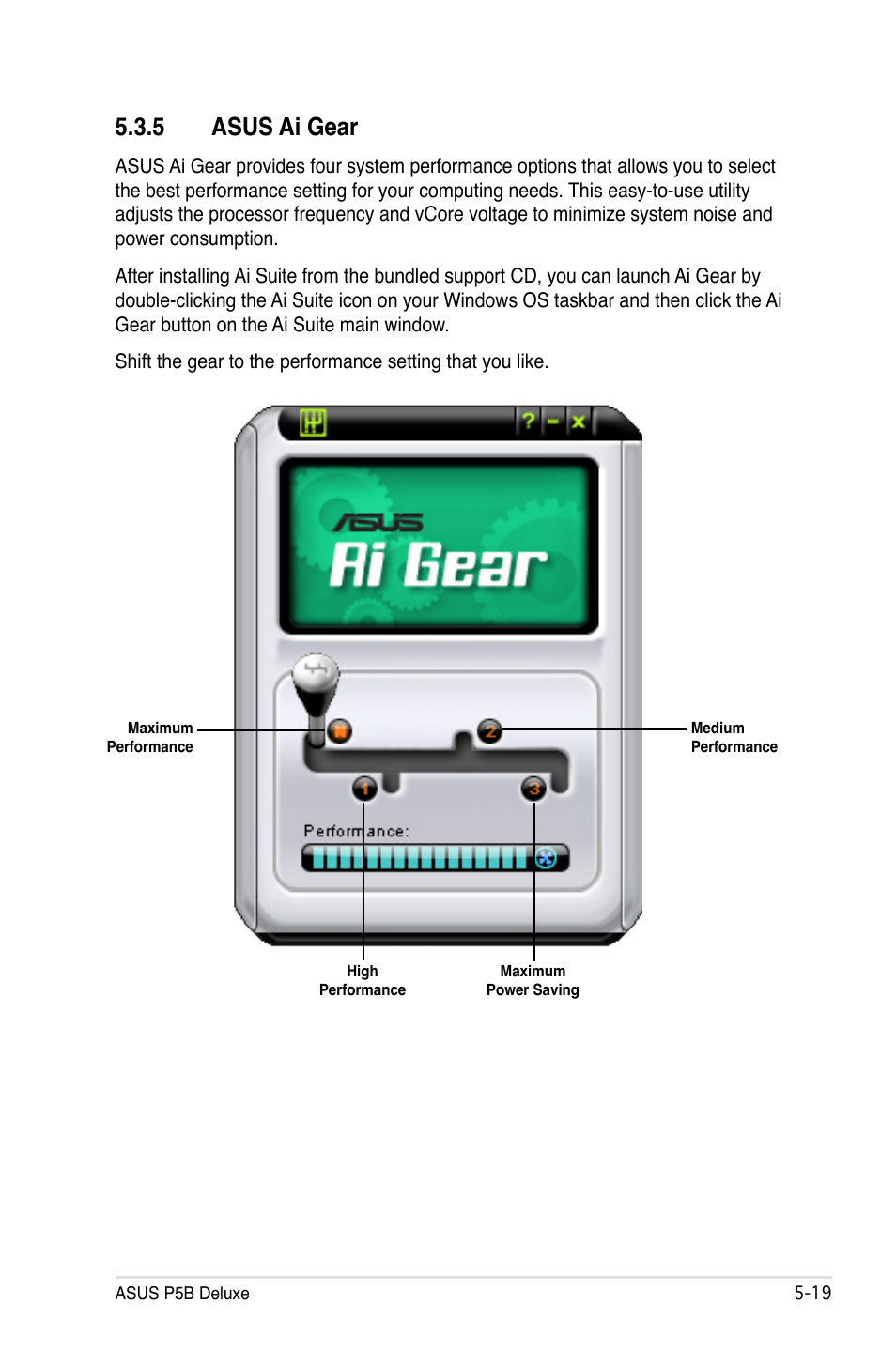 5 asus ai gear | Asus P5B Deluxe/WiFi-AP User Manual | Page 129 / 164