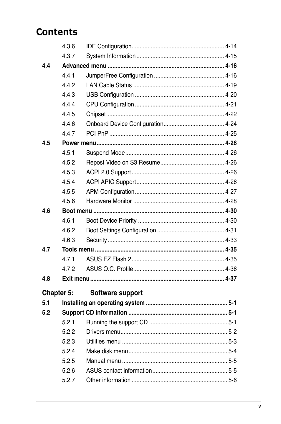 Asus P5B Deluxe/WiFi-AP User Manual | Page 5 / 164