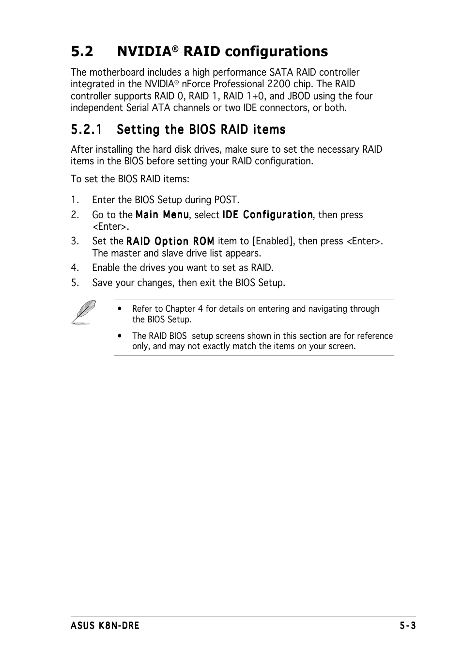 2 nvidia, Raid configurations | Asus K8N-DRE User Manual | Page 101 / 142