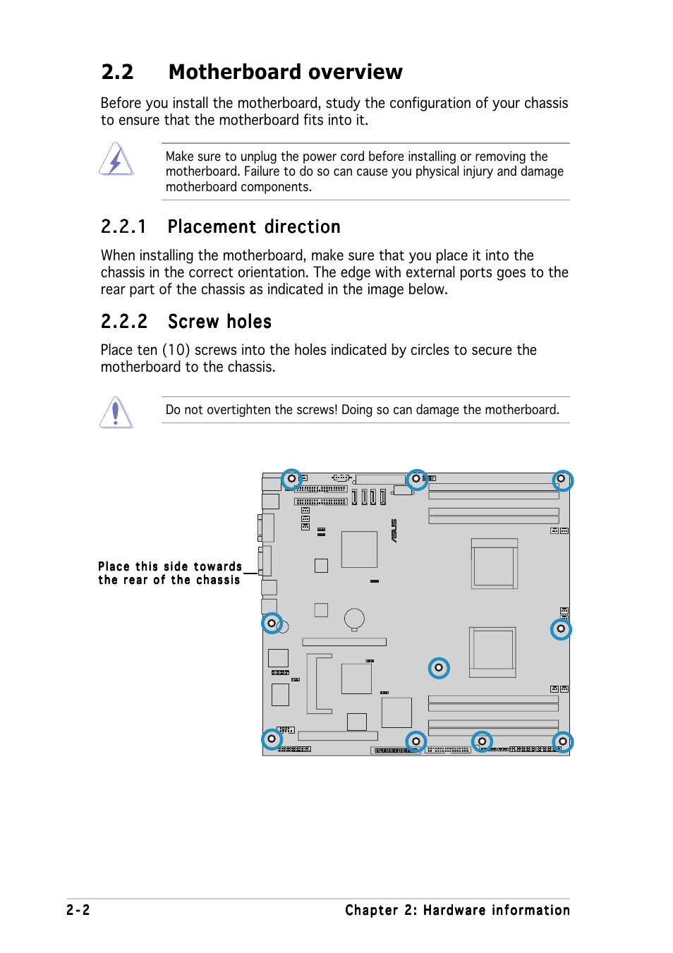 2 motherboard overview | Asus K8N-DRE User Manual | Page 22 / 142