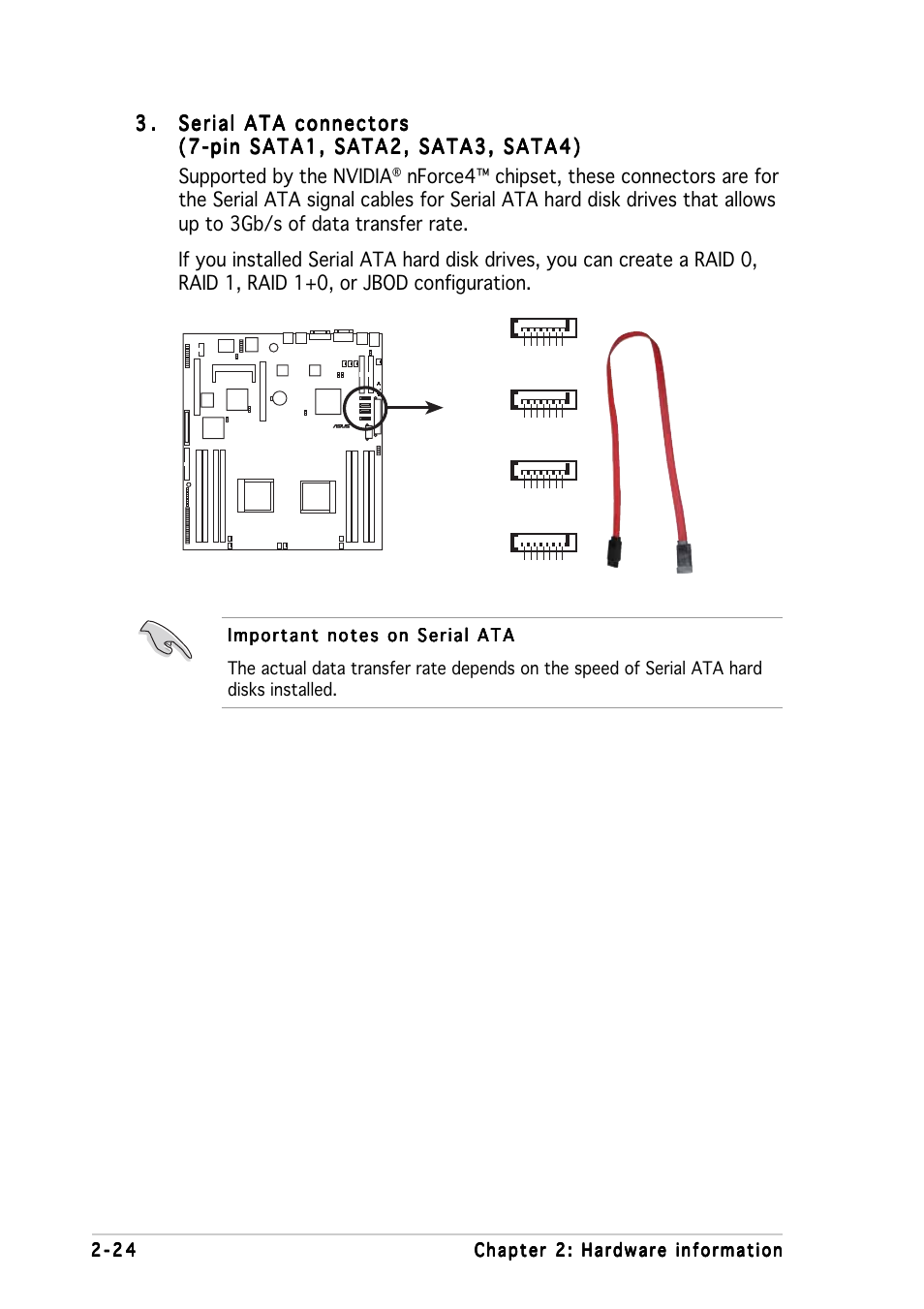 K8n-dre sata connectors | Asus K8N-DRE User Manual | Page 44 / 142