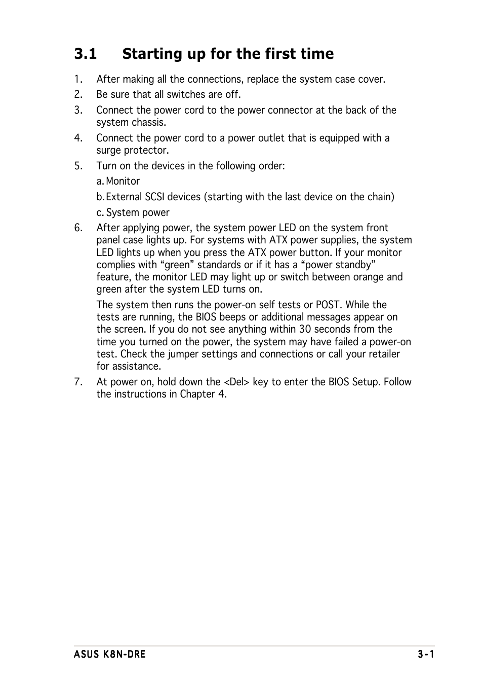 1 starting up for the first time | Asus K8N-DRE User Manual | Page 55 / 142