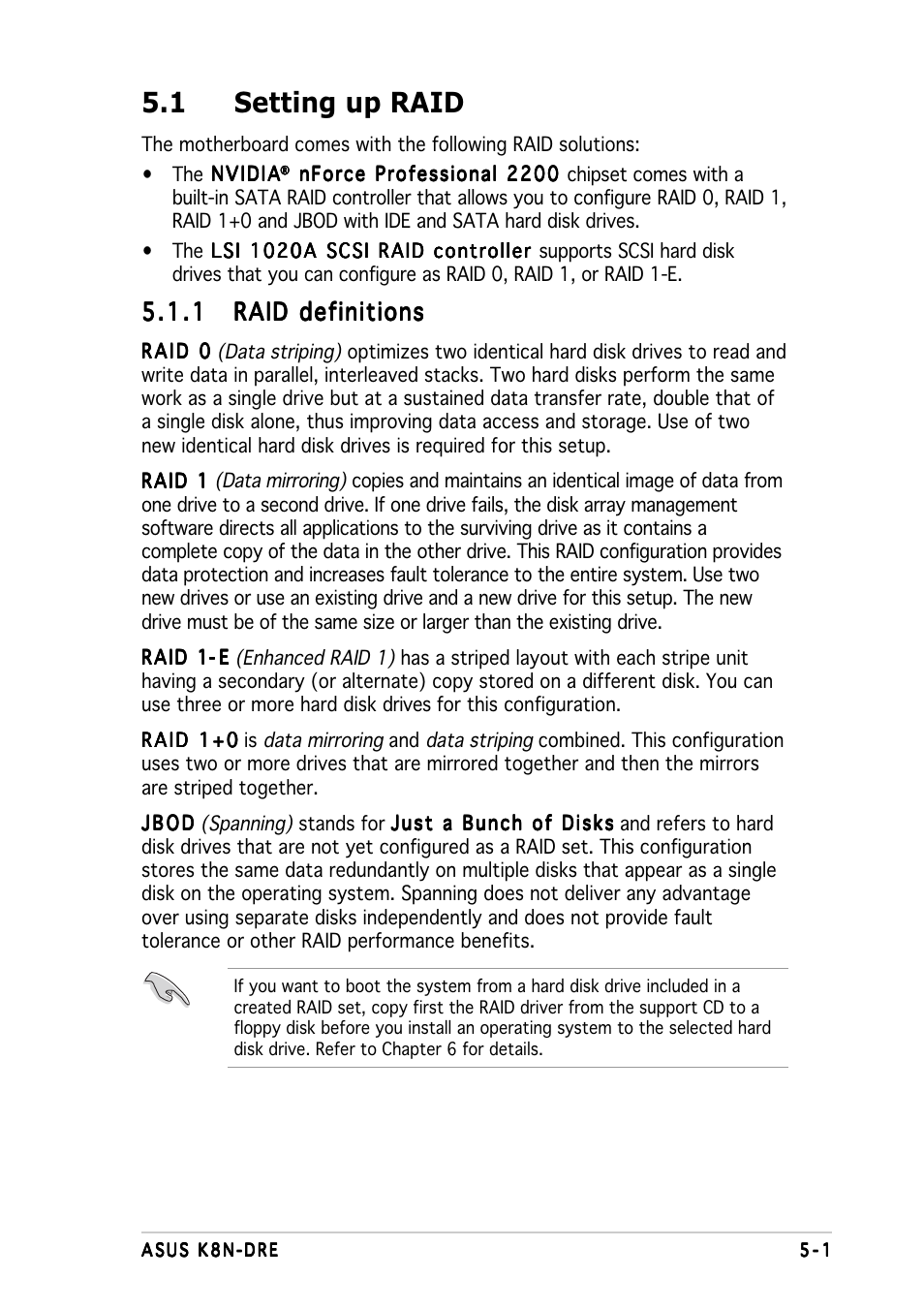 1 setting up raid | Asus K8N-DRE User Manual | Page 99 / 142