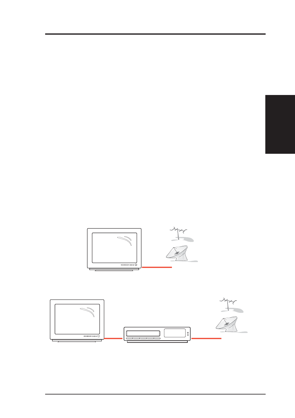Hardware setup, Using your tv tuner card, Catv/home antenna connections | Connection through a tv system, Connection through a vcr system | Asus TV TUNER CARD(NTSC) User Manual | Page 13 / 60