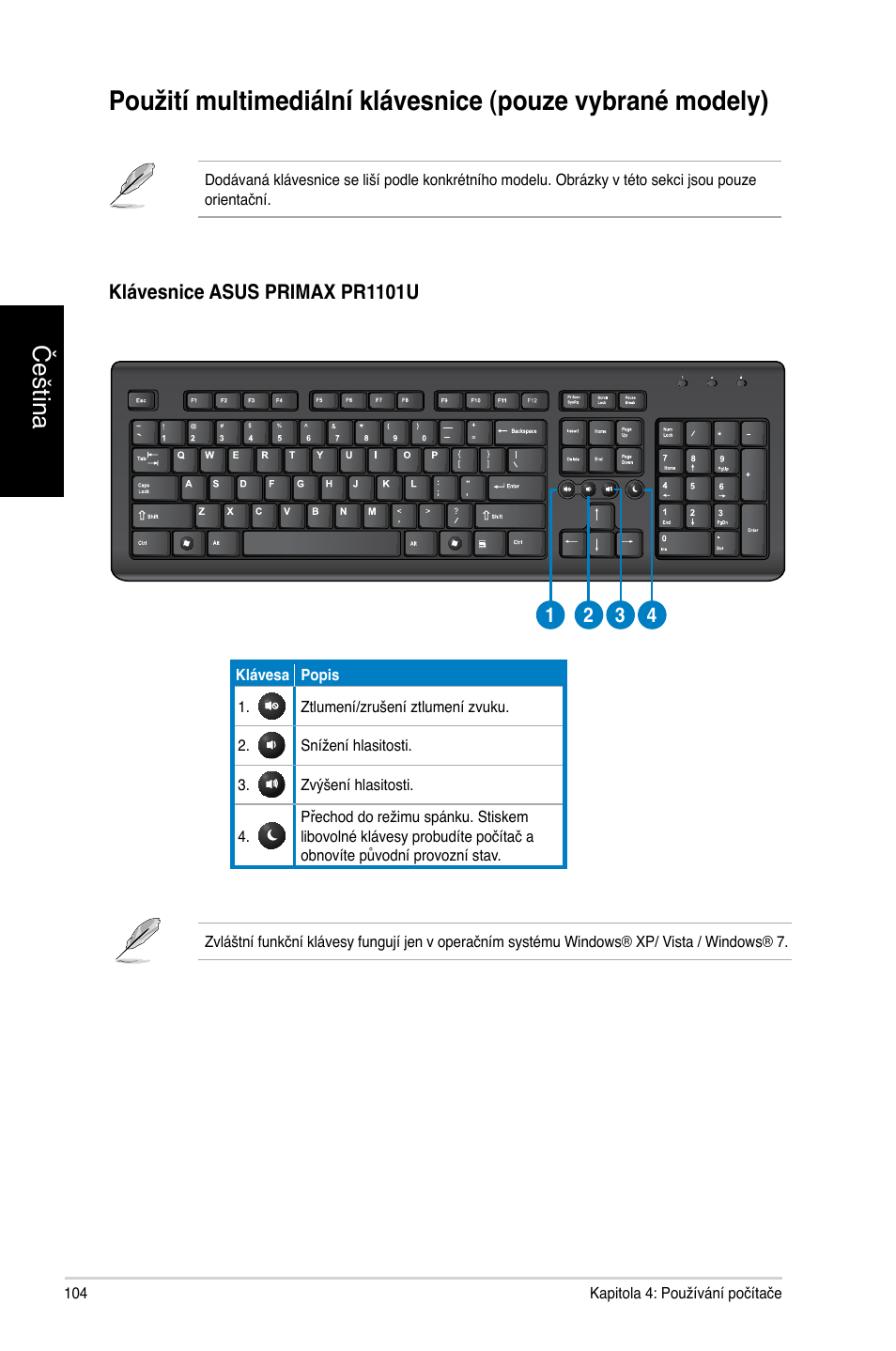 Čeština | Asus CP3130 User Manual | Page 106 / 478