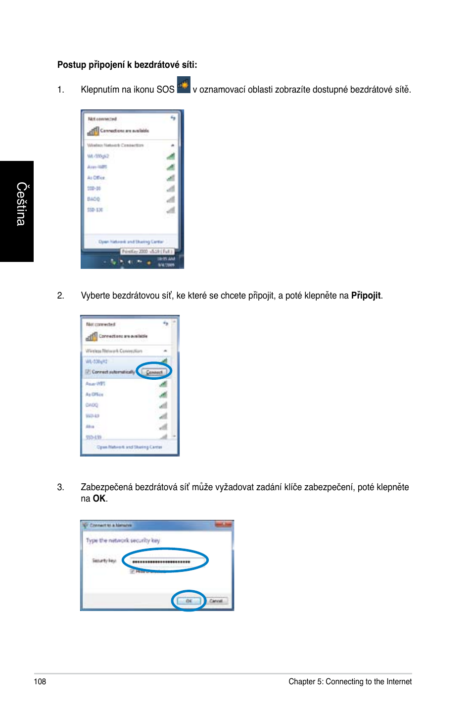 Čeština | Asus CP3130 User Manual | Page 110 / 478