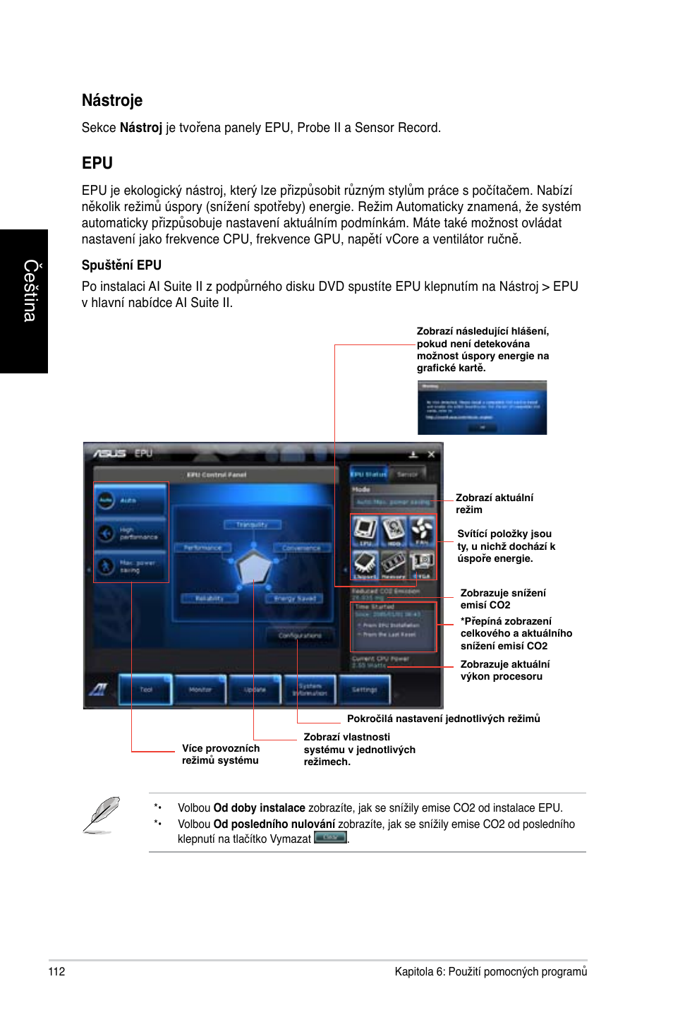 Čeština, Nástroje | Asus CP3130 User Manual | Page 114 / 478