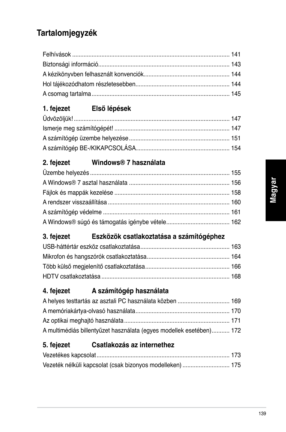 Tartalomjegyzék | Asus CP3130 User Manual | Page 141 / 478