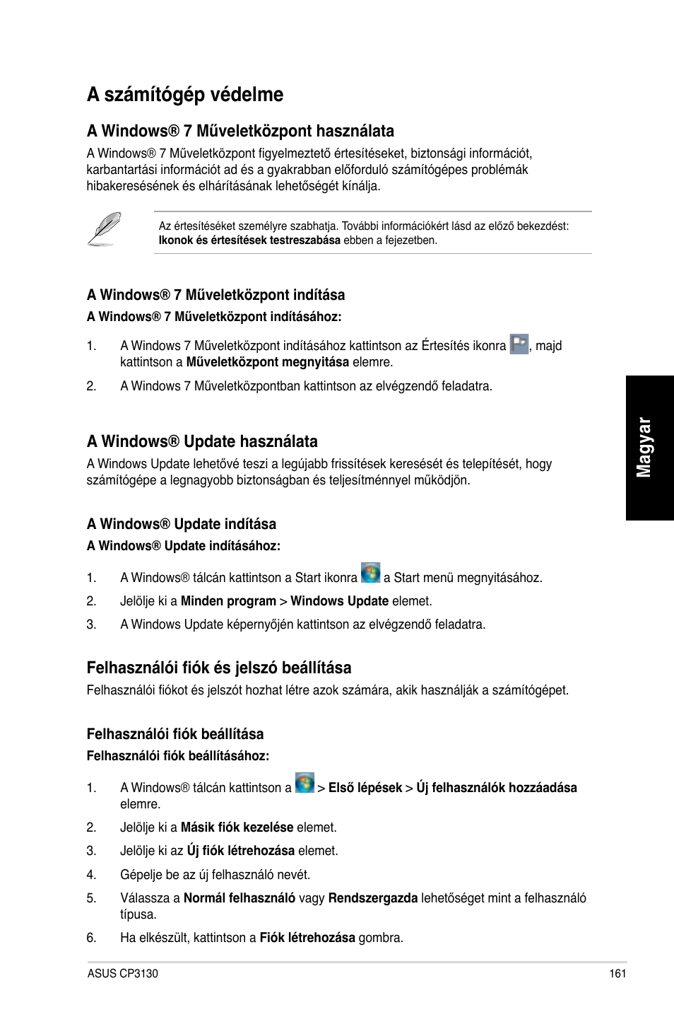 A számítógép védelme, Mag ya r m ag ya r | Asus CP3130 User Manual | Page 163 / 478