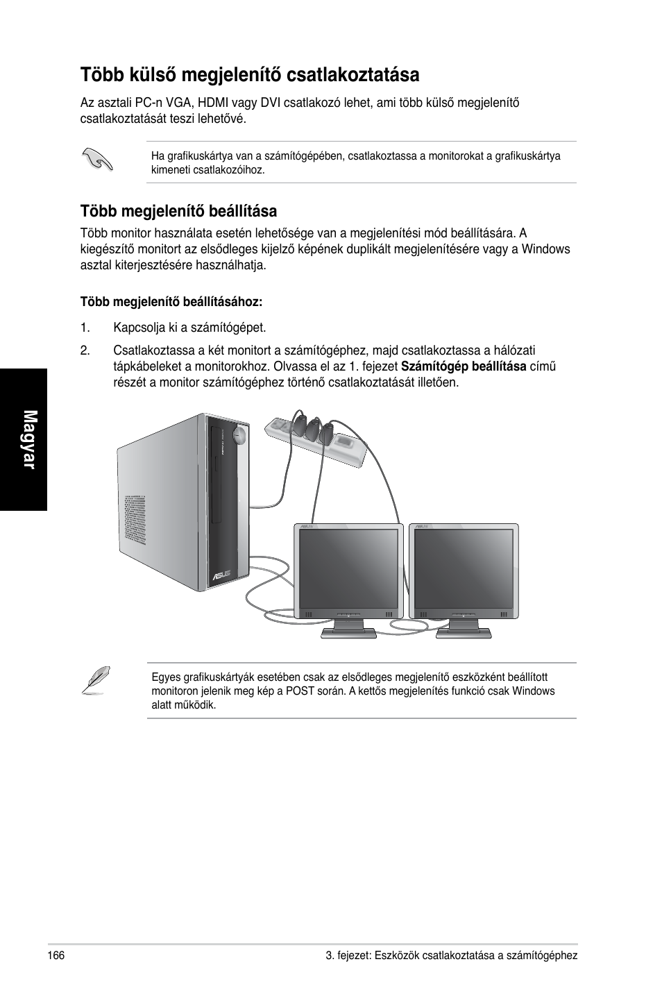 Több külső megjelenítő csatlakoztatása, Mag ya r m ag ya r m ag ya r m ag ya r | Asus CP3130 User Manual | Page 168 / 478