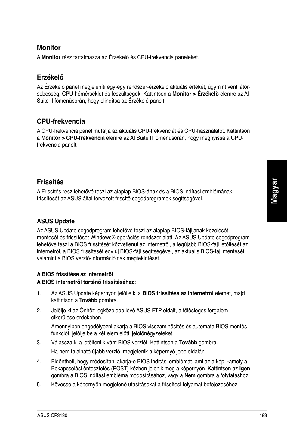 Mag ya r m ag ya r | Asus CP3130 User Manual | Page 185 / 478