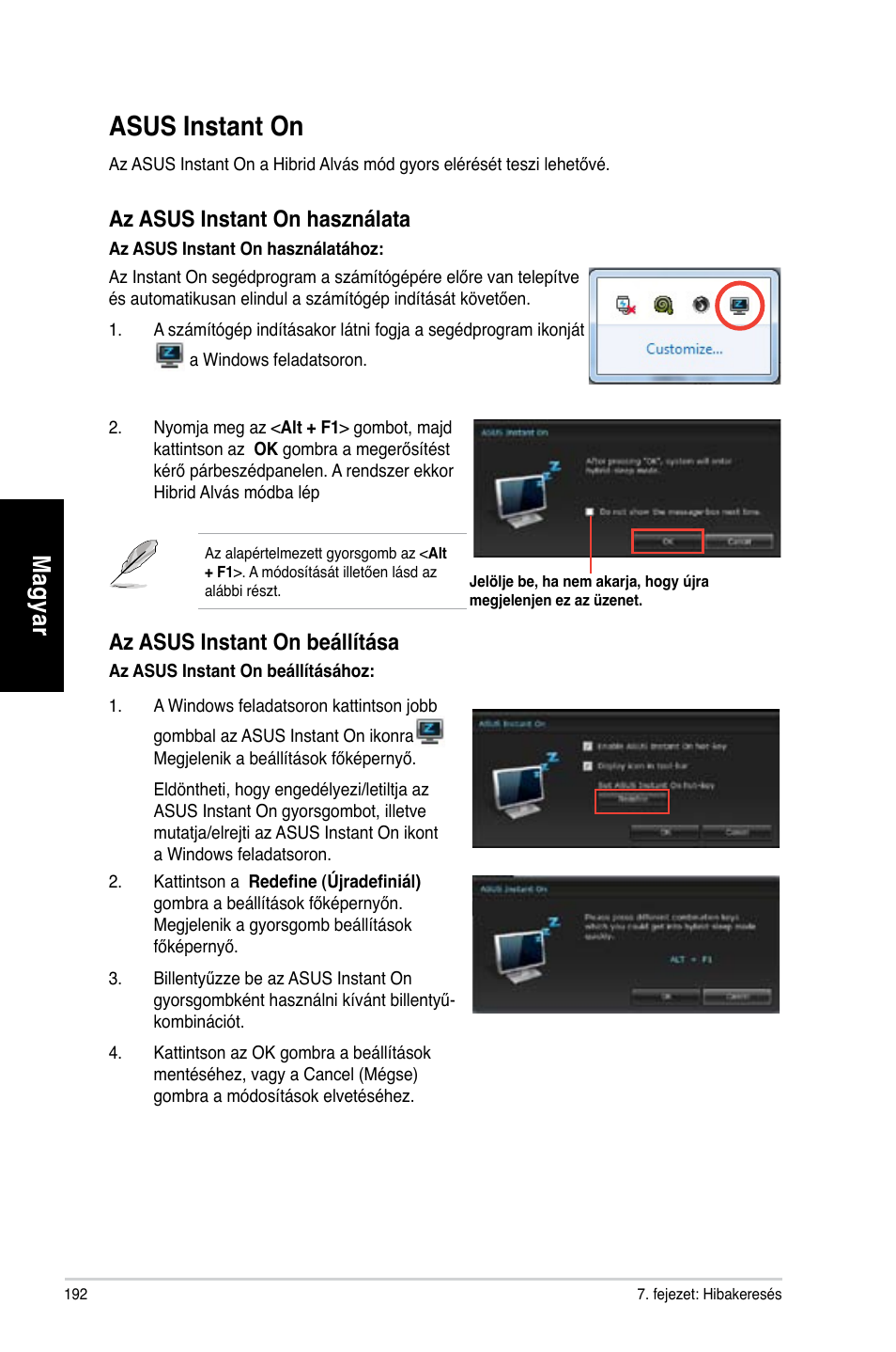 Asus instant on, Mag ya r m ag ya r m ag ya r m ag ya r | Asus CP3130 User Manual | Page 194 / 478