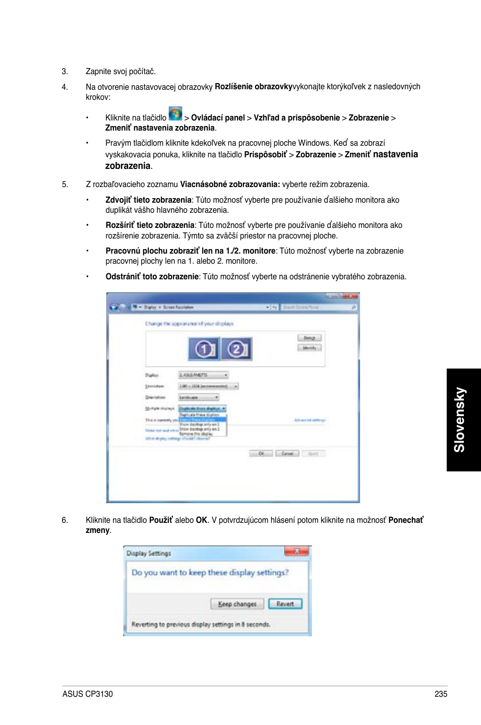 Slovensky | Asus CP3130 User Manual | Page 237 / 478