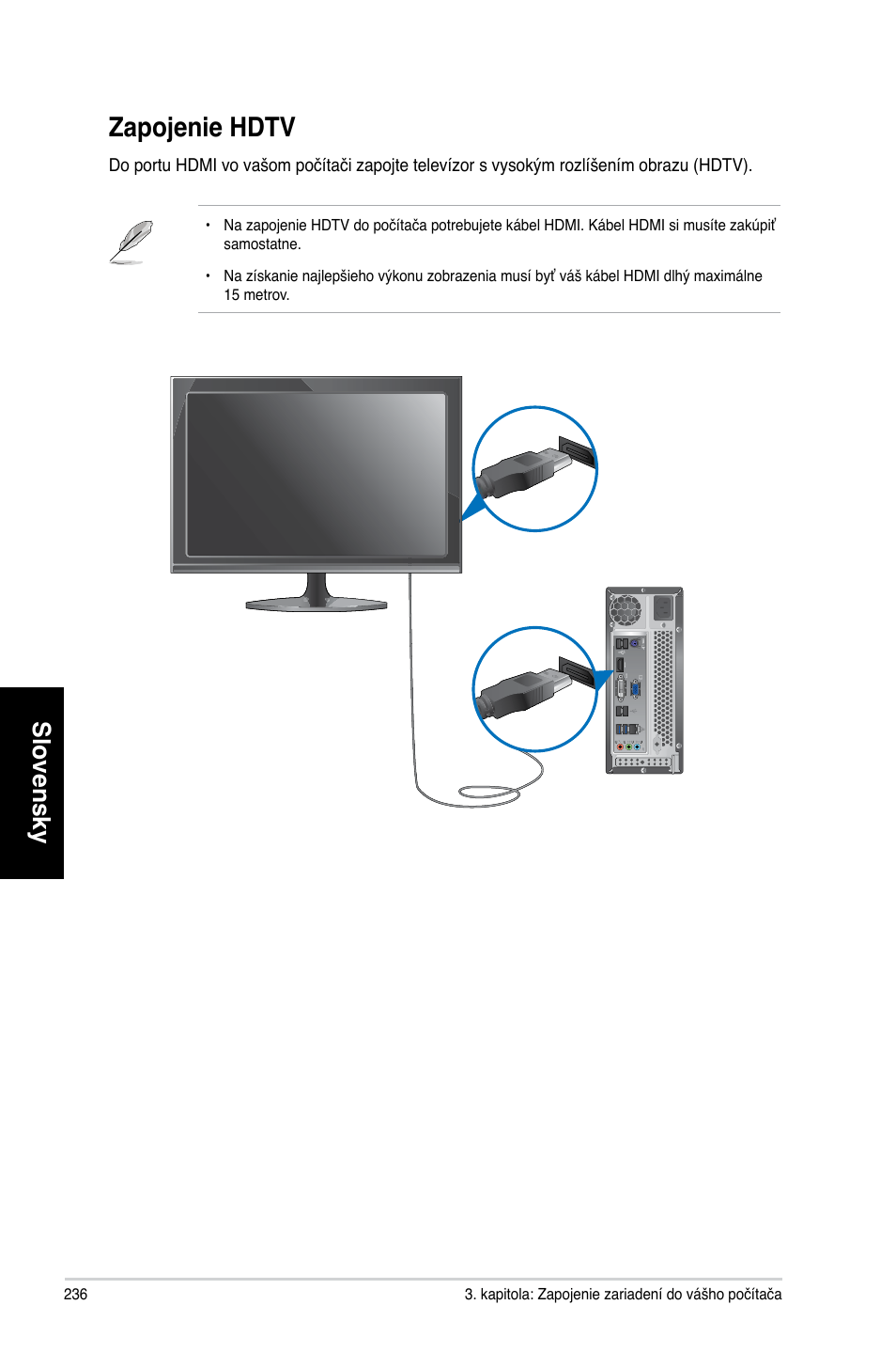 Zapojenie hdtv, Slovensky | Asus CP3130 User Manual | Page 238 / 478