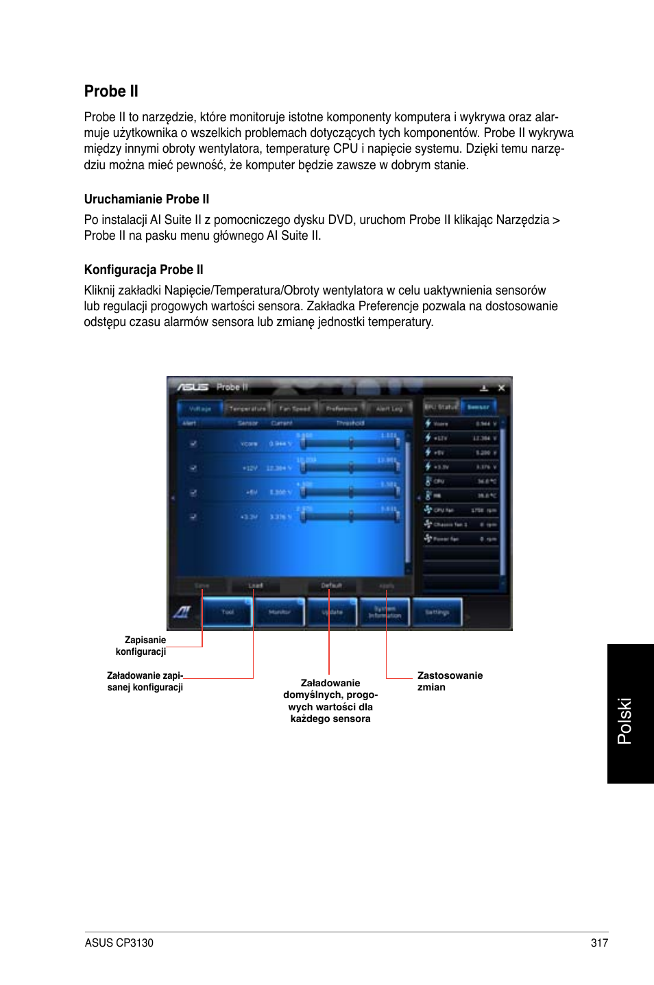 Polski, Probe ii | Asus CP3130 User Manual | Page 319 / 478