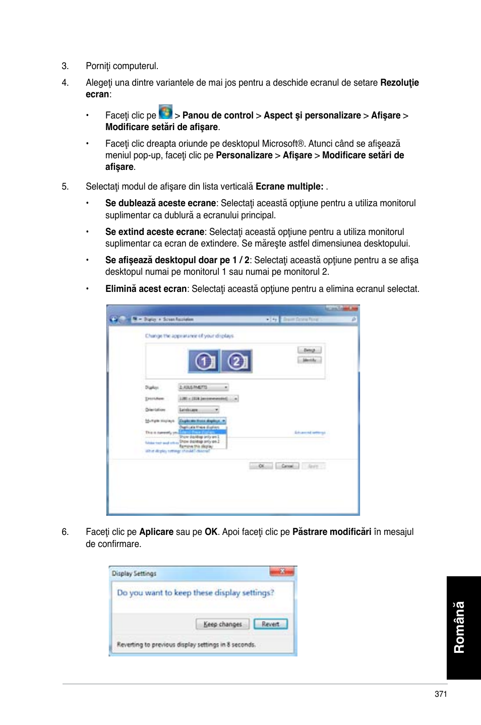 Română | Asus CP3130 User Manual | Page 373 / 478