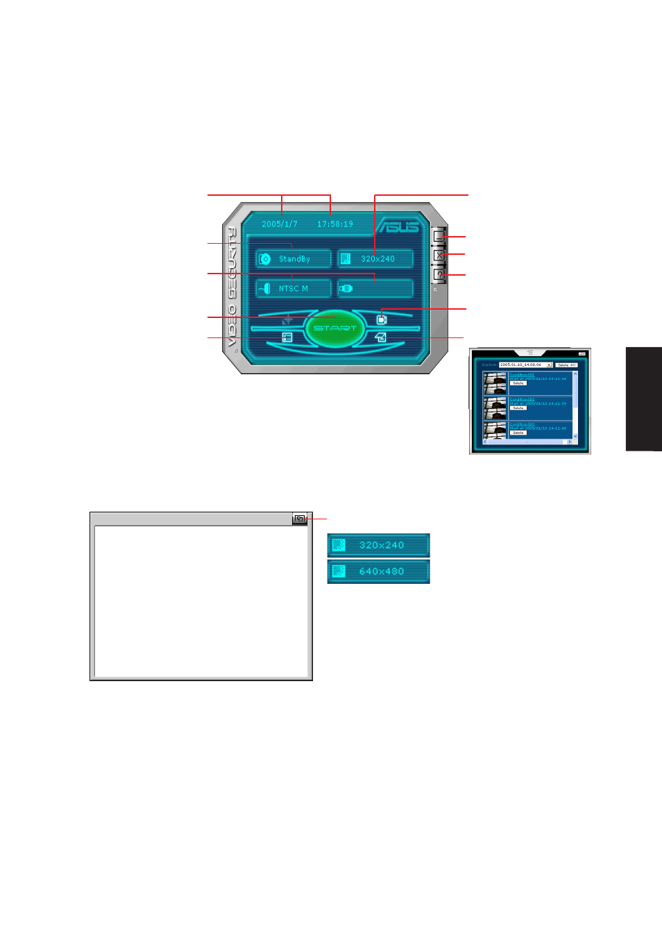 Video display window, Control panel | Asus W5A User Manual | Page 121 / 134