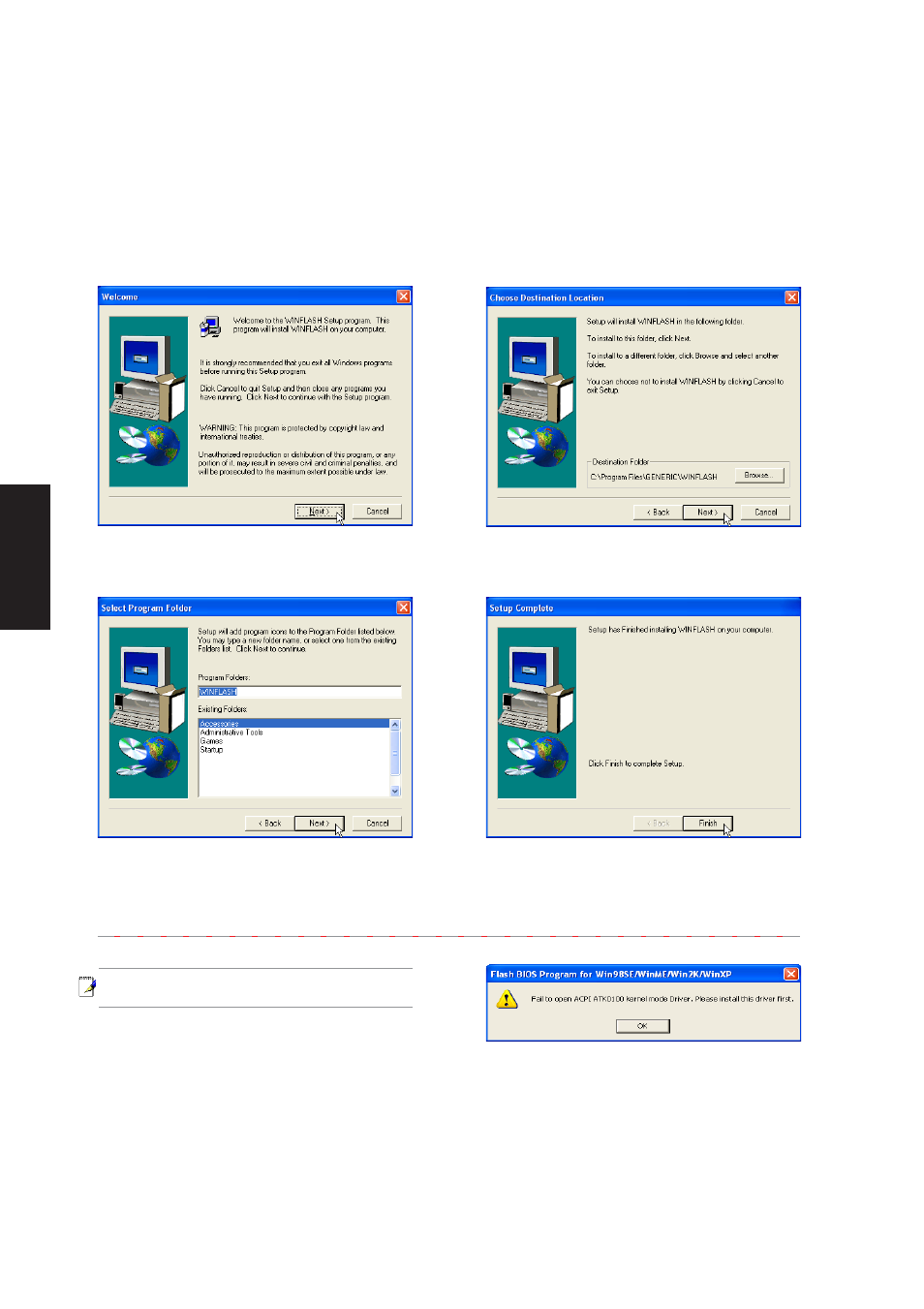 Winflash setup | Asus W5A User Manual | Page 130 / 134