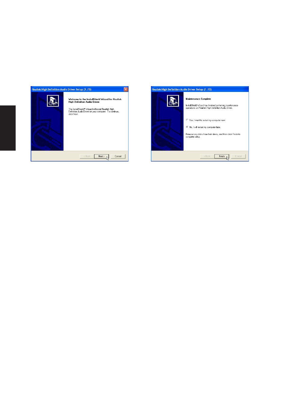 Audio driver setup | Asus W5A User Manual | Page 20 / 134