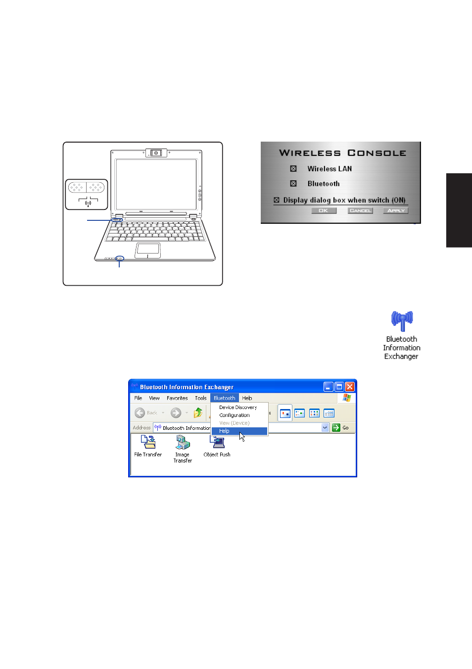 Turning bluetooth on or off, Using bluetooth | Asus W5A User Manual | Page 23 / 134