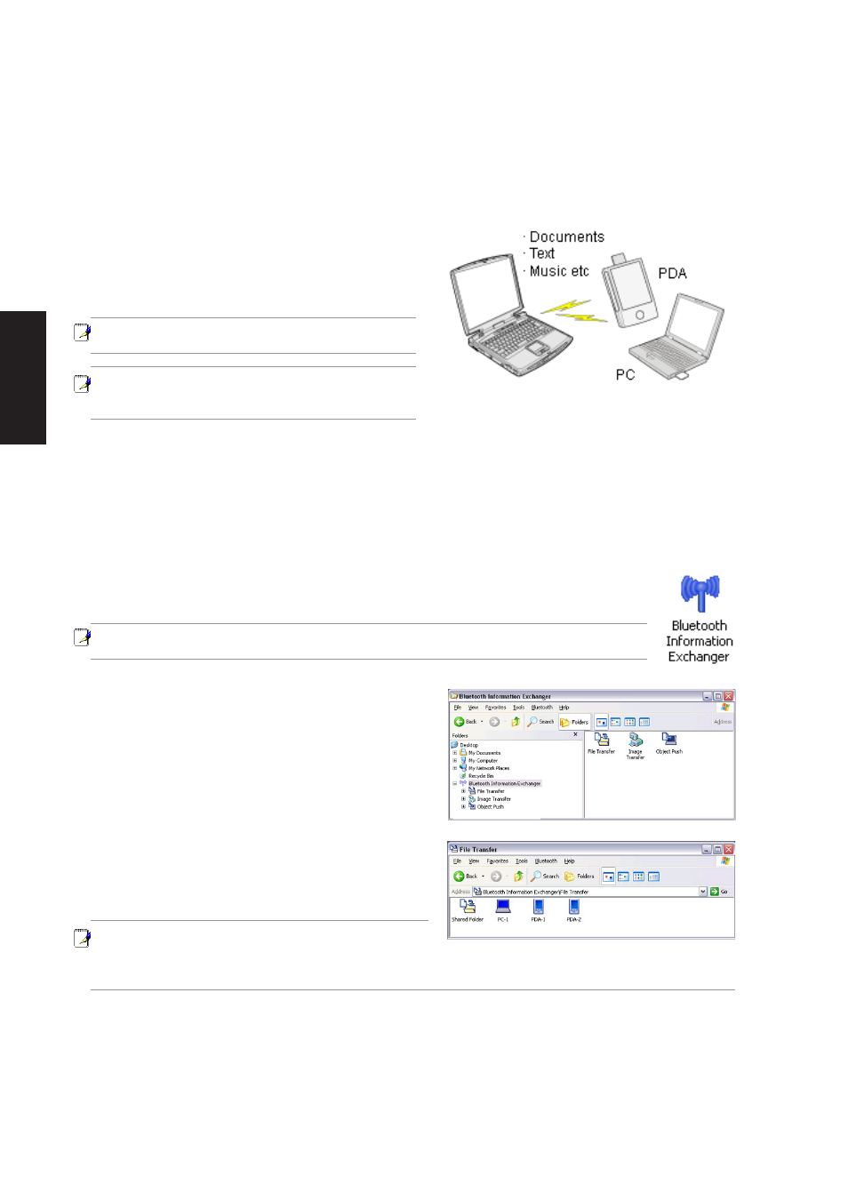 Exchanging files with a pc or pda [ftp, Procedure | Asus W5A User Manual | Page 28 / 134