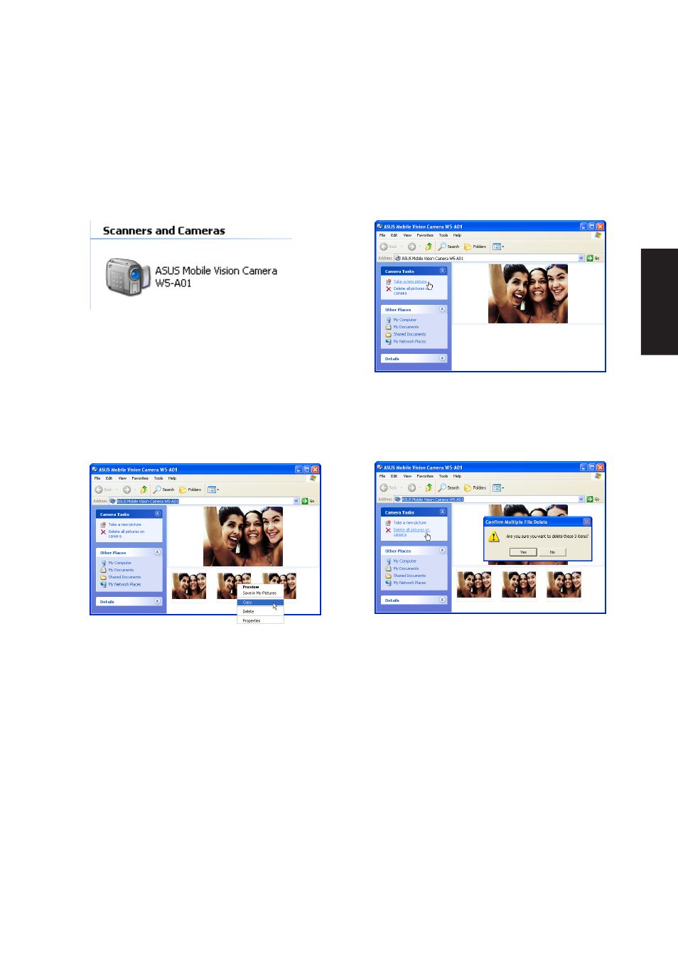 Using the camera, Microsoft windows | Asus W5A User Manual | Page 35 / 134