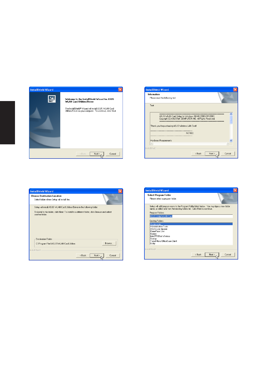 Asus wlan driver setup | Asus W5A User Manual | Page 46 / 134