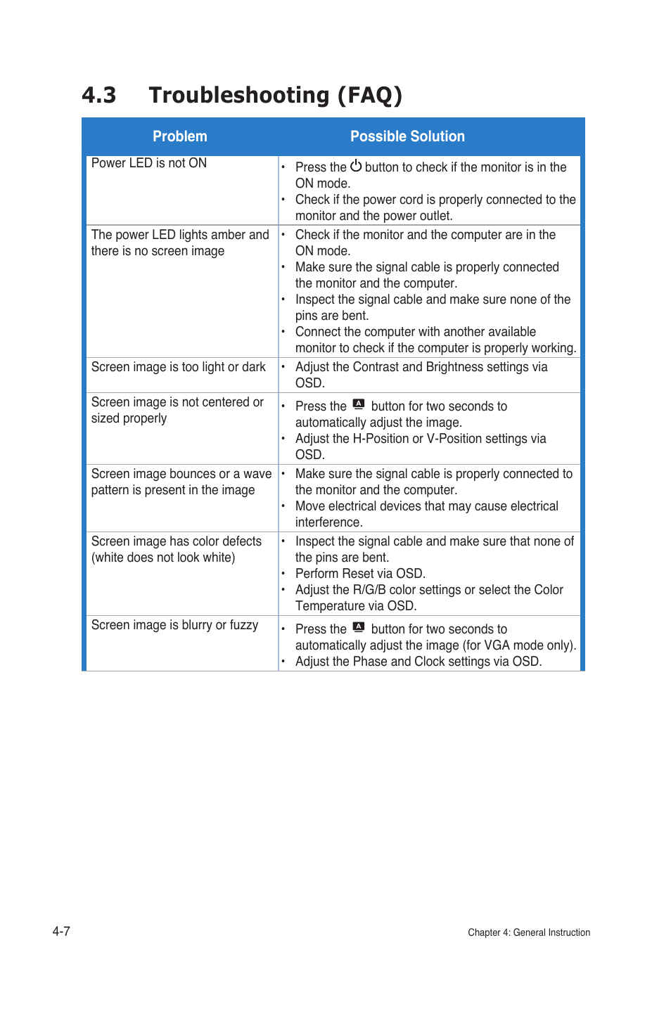 Troubleshooting (faq) -7, 3 troubleshooting (faq) | Asus VT207N User Manual | Page 26 / 27