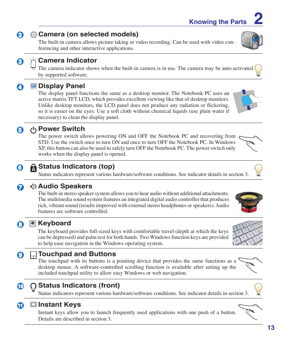Asus Z84J User Manual | Page 13 / 71
