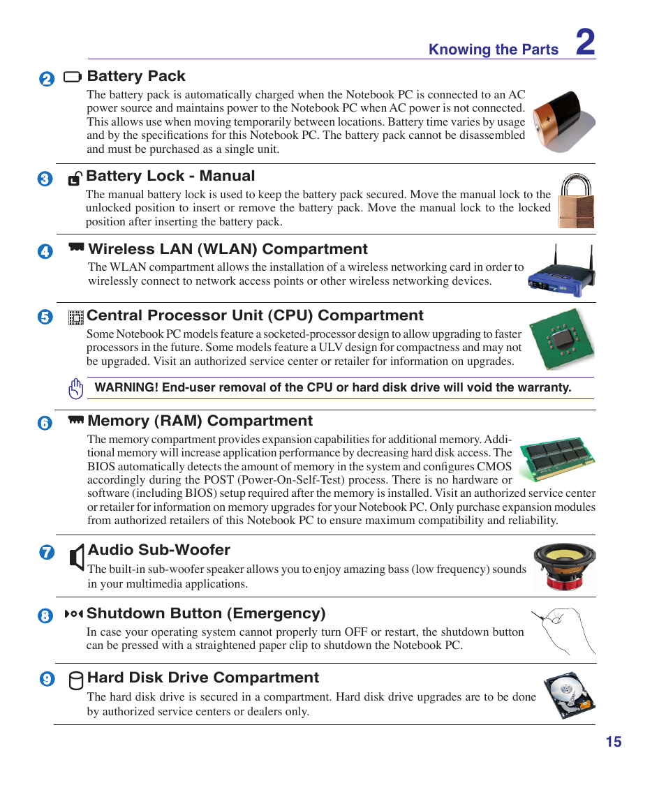 Asus Z84J User Manual | Page 15 / 71