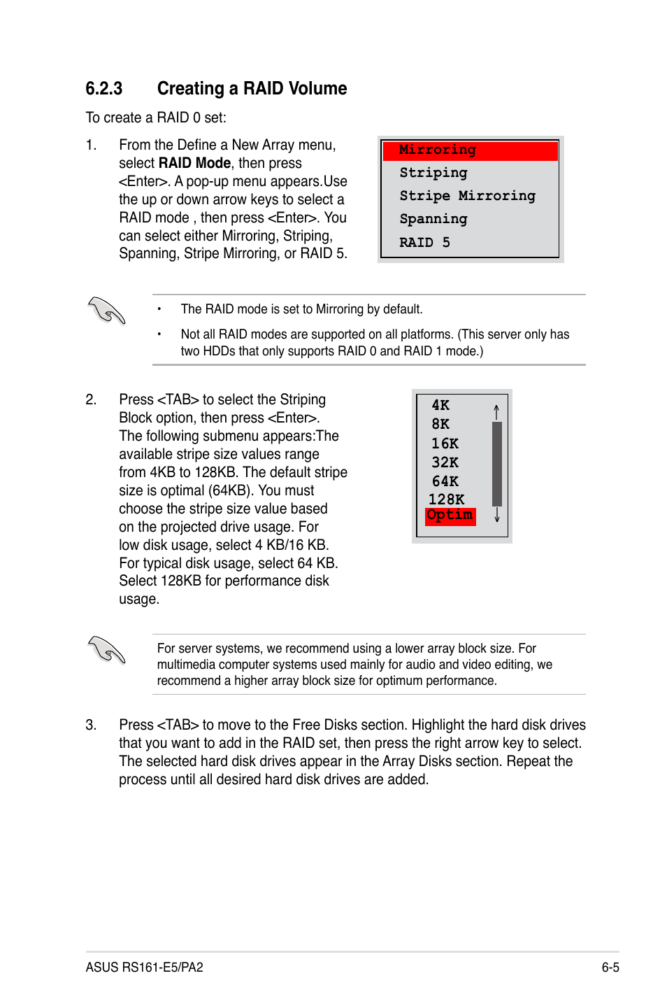 3 creating a raid volume | Asus RS161-E5/PA2 User Manual | Page 103 / 124