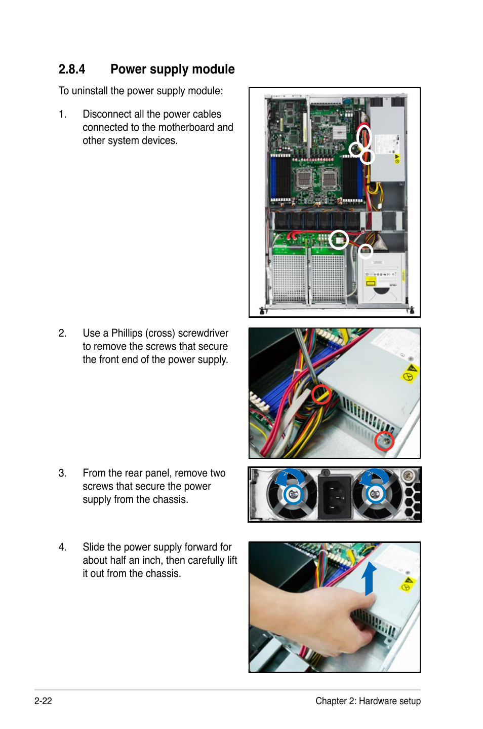 4 power supply module | Asus RS161-E5/PA2 User Manual | Page 40 / 124