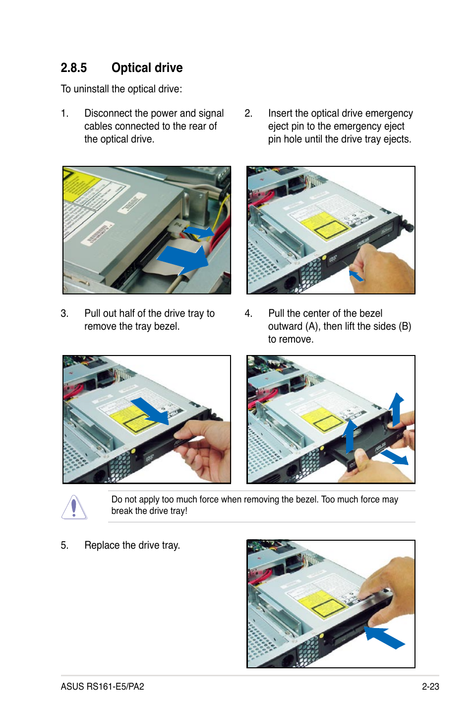 5 optical drive | Asus RS161-E5/PA2 User Manual | Page 41 / 124