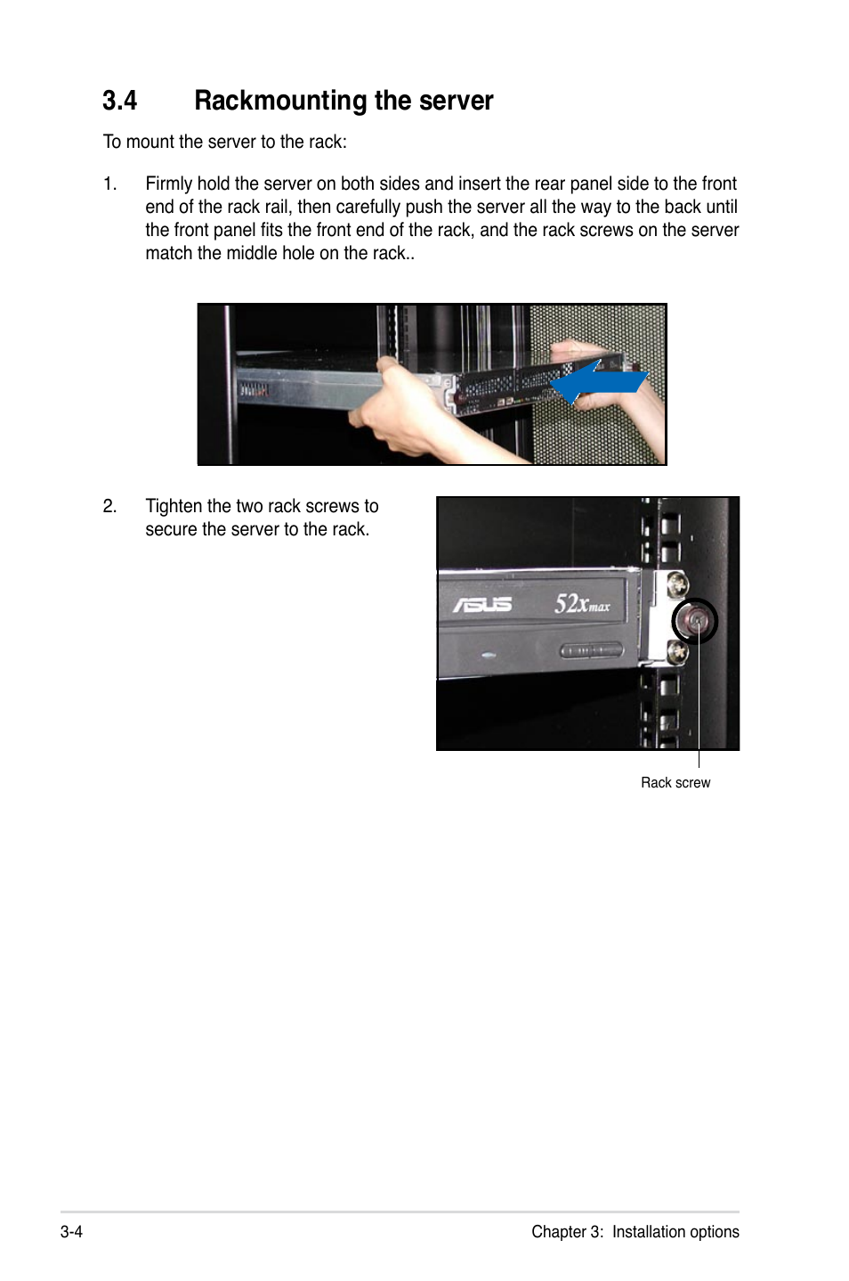 4 rackmounting the server | Asus RS161-E5/PA2 User Manual | Page 48 / 124