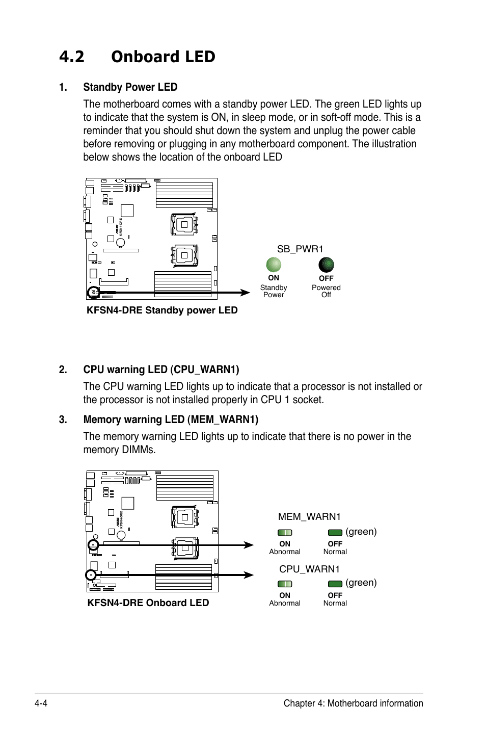 2 onboard led | Asus RS161-E5/PA2 User Manual | Page 52 / 124
