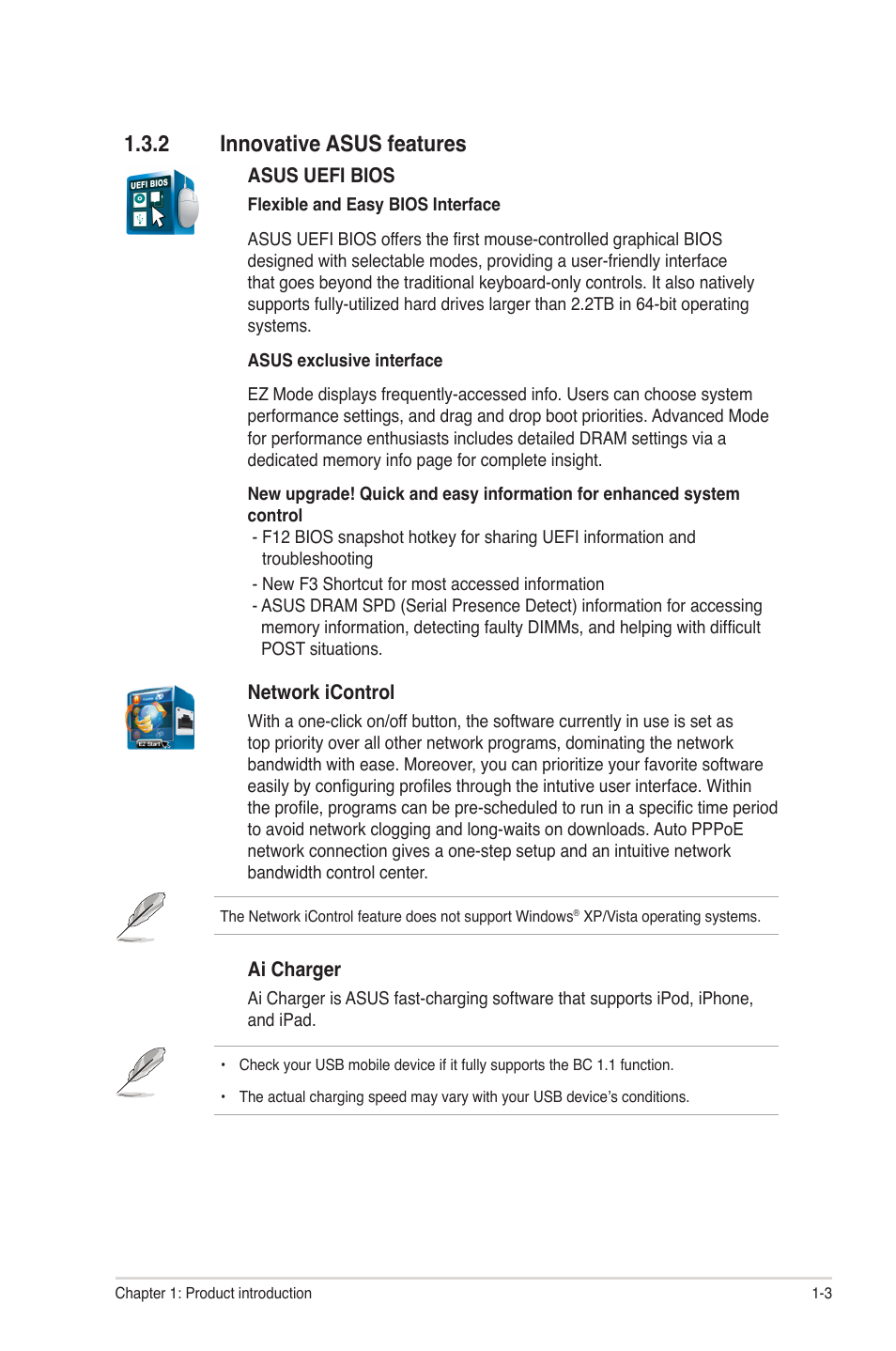 2 innovative asus features, Innovative asus features -3 | Asus P8H61-M LX3 R2.0 User Manual | Page 13 / 68