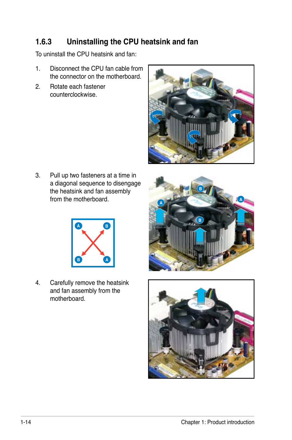 3 uninstalling the cpu heatsink and fan | Asus P5S-MX SE User Manual | Page 26 / 90