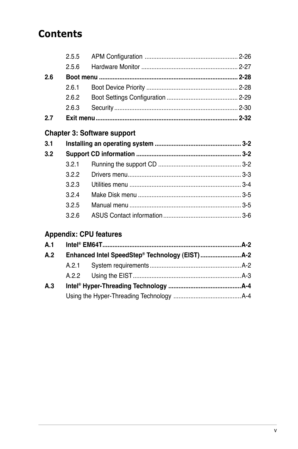 Asus P5S-MX SE User Manual | Page 5 / 90