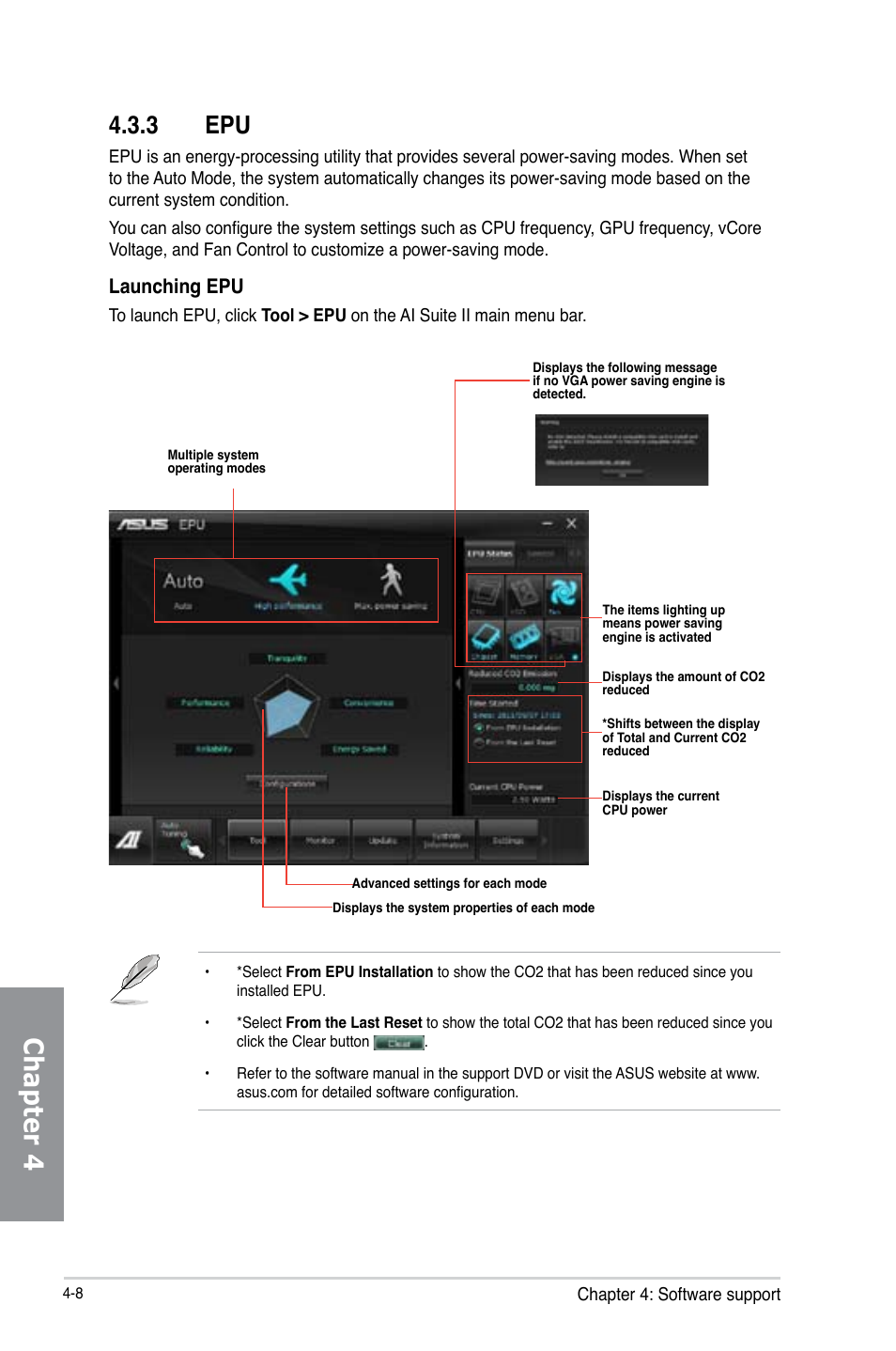 3 epu, Epu -8, Chapter 4 | Launching epu | Asus M5A97 R2.0 User Manual | Page 104 / 152
