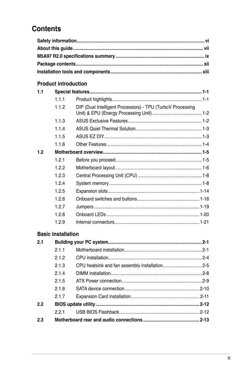 Asus M5A97 R2.0 User Manual | Page 3 / 152